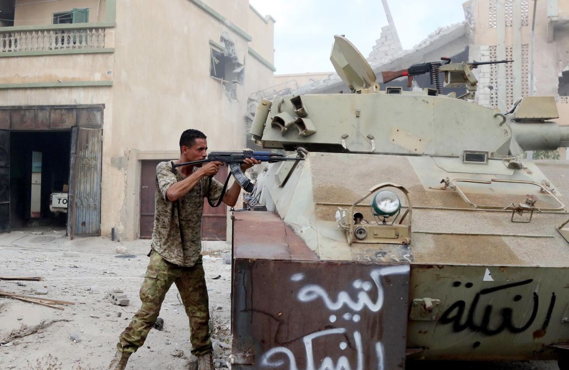 Libyan Government of National Accord forces attack ISIS militants in Sirte, Libya.