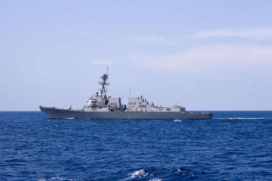 Arleigh Burke-class guided-missile destroyer USS Dewey in the South China Sea on May 5.