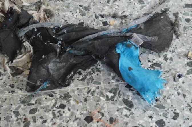 Images first posted by<a target="_blank" target="_blank"> The New York Times</a> show what remains of a backpack reportedly used to carry the bomb used in a suspected suicide attack at the Ariana Grande concert in Manchester on Monday, May 22.