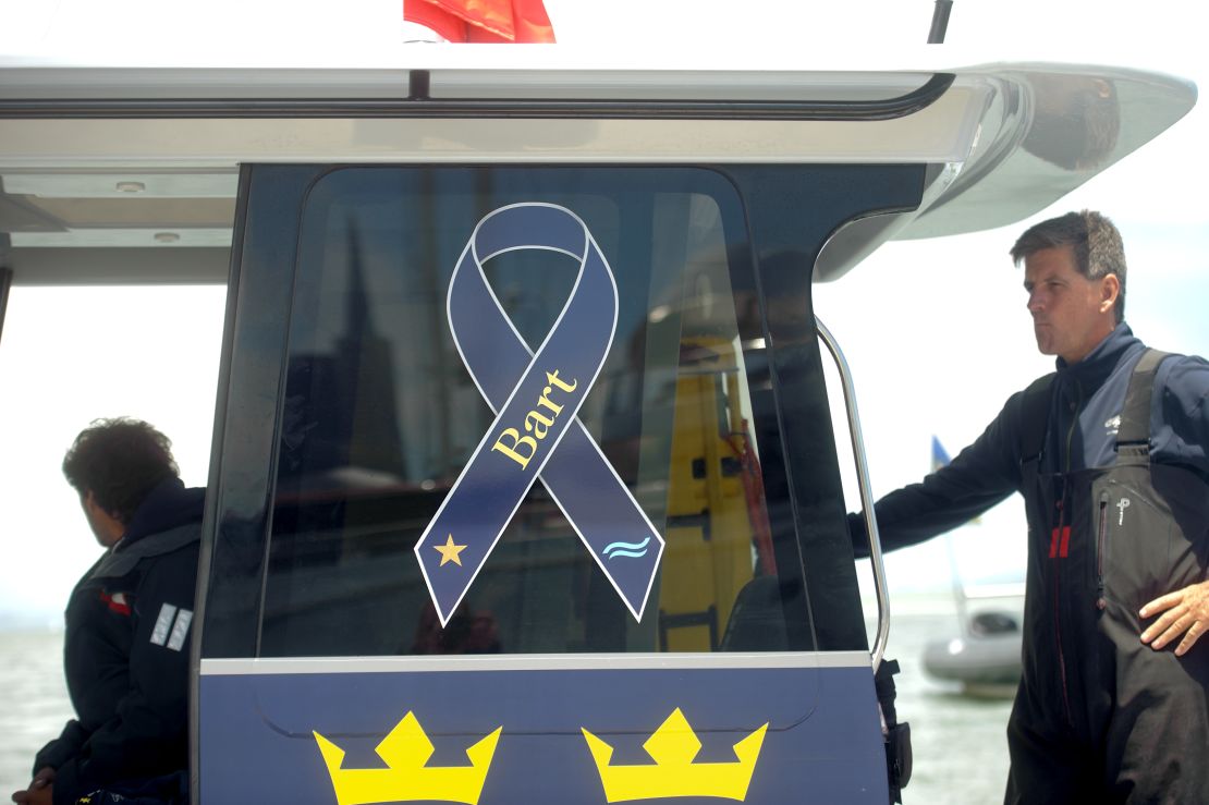 A ribbon in memory of Andrew 'Bart' Simpson adorns Artemis Racing's vessels.