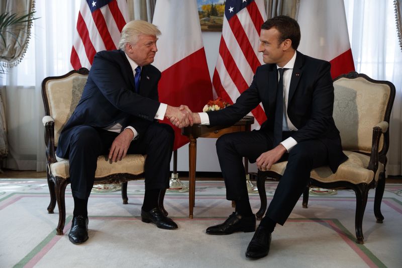 Donald Trump and Emmanuel Macron just exchanged a white-knuckled ...