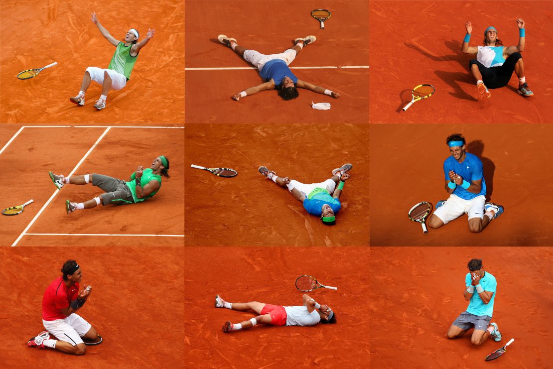 Nadal won nine French Open titles between 2005 and 2014