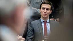 WASHINGTON, DC - FEBRUARY 7:  (AFP OUT) Jared Kushner, senior White House adviser, listens during a county sheriff listening session with U.S. President Donald Trump, not pictured, in the Roosevelt Room of the White House on February 7, 2017 in Washington, DC. The Trump administration will return to court Tuesday to argue it has broad authority over national security and to demand reinstatement of a travel ban on seven Muslim-majority countries that stranded refugees and triggered protests. (Photo by Andrew Harrer - Pool/Getty Images)