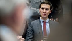 WASHINGTON, DC - FEBRUARY 7:  (AFP OUT) Jared Kushner, senior White House adviser, listens during a county sheriff listening session with U.S. President Donald Trump, not pictured, in the Roosevelt Room of the White House on February 7, 2017 in Washington, DC. The Trump administration will return to court Tuesday to argue it has broad authority over national security and to demand reinstatement of a travel ban on seven Muslim-majority countries that stranded refugees and triggered protests. (Photo by Andrew Harrer - Pool/Getty Images)