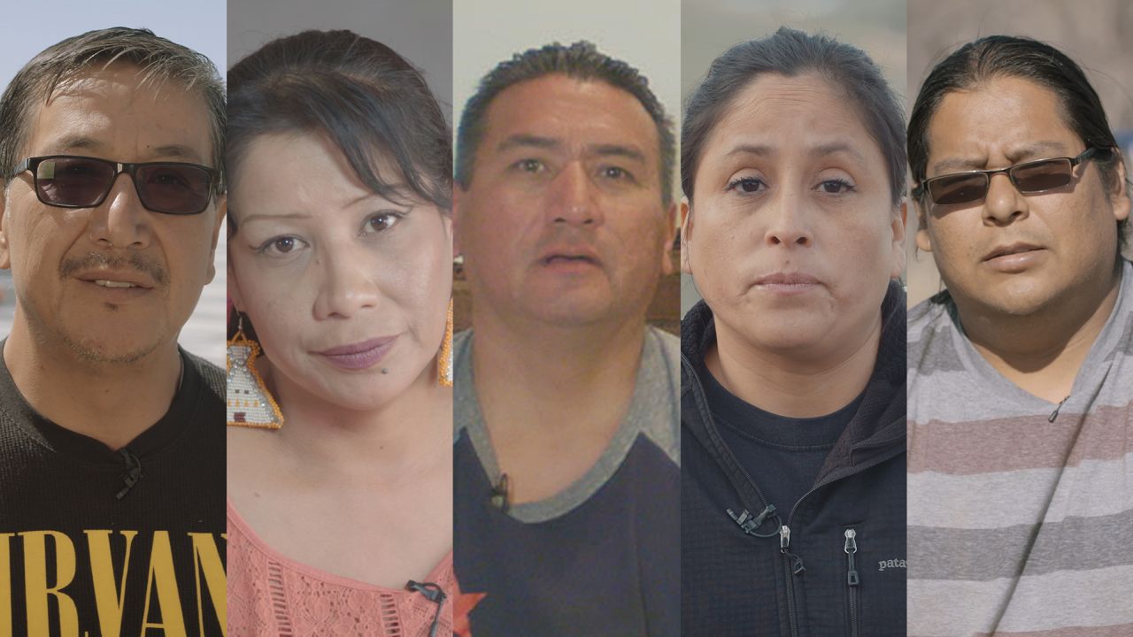 Members of the Oglala Lakota tribe on the Pine Ridge Indian Reservation (From L to R: Chris Cuny, Doreen Two Bulls, Virgil Poafpybitty, Antoinette Poafpybitty, Gerard Conroy).