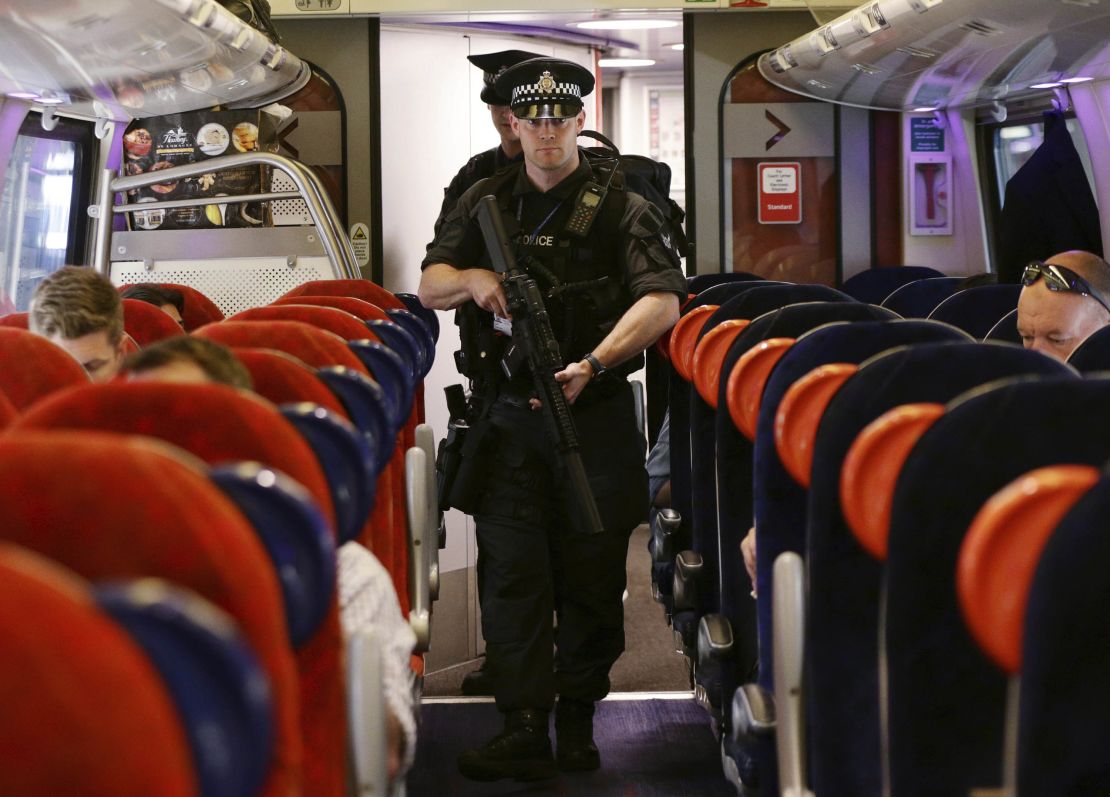 Armed police officers are patroling on board trains nationwide for the first time.