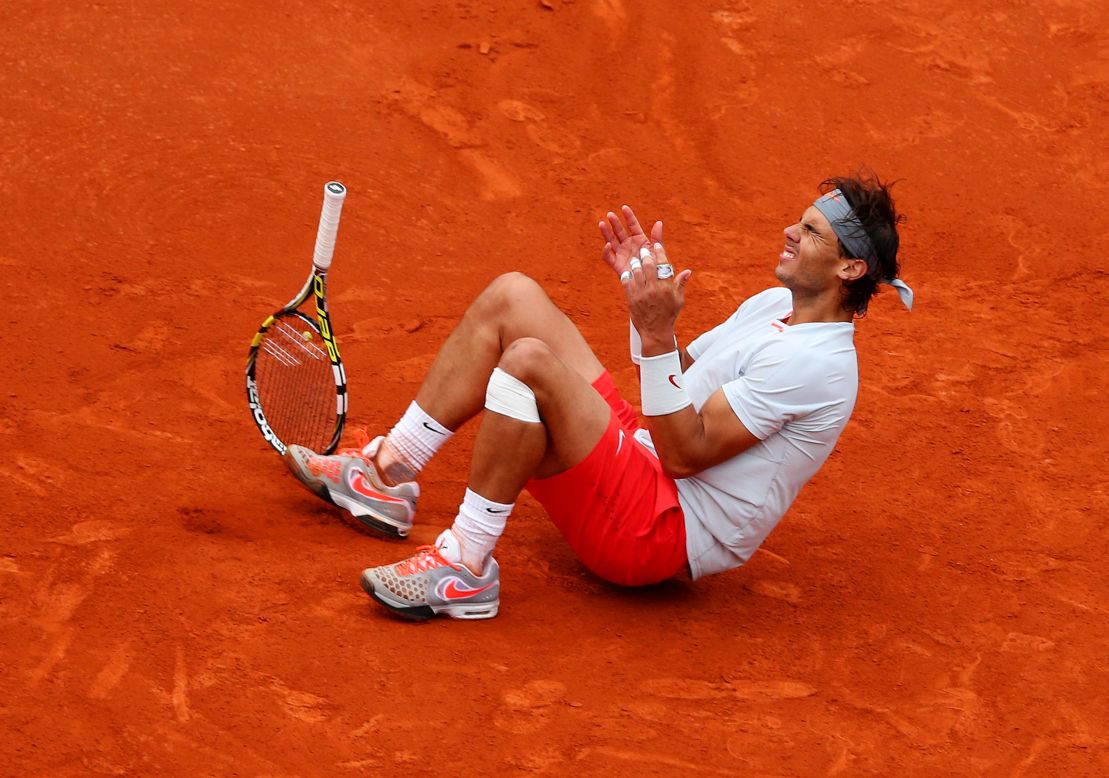 The 2013 French Open was the debut of Nadal's latest wardrobe change: the short shorts. In an all-Spanish final, Nadal defeated David Ferrer in straight sets -- although bizarrely dropped from fourth in the world to fifth after his victory.