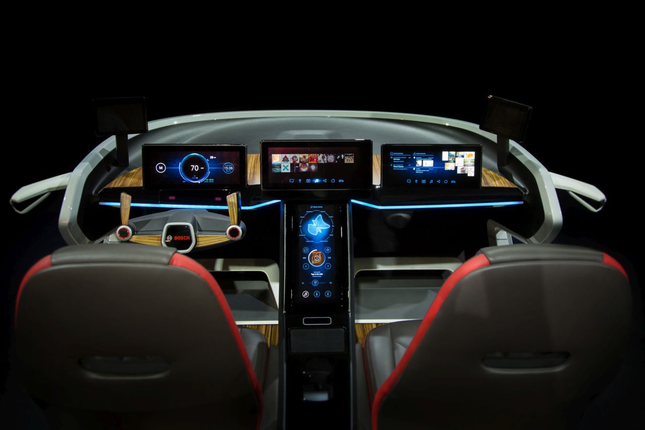 When it comes to electronics brand Bosch's concept car, which debuted at this year's Consumer Electronics Show, it's all about the interior. Facial recognition technology is used to personalize its settings. Everything from the type of music it plays to the position of the mirrors and the ambient temperature are all adjusted to your liking so as to minimize driver distraction.