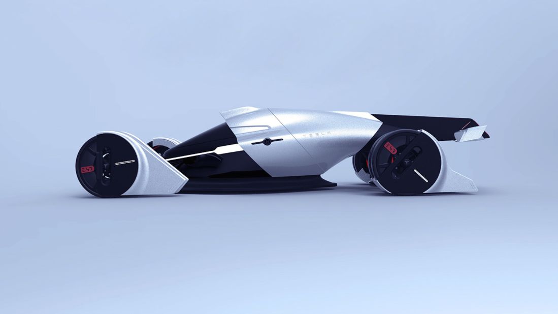 Six students from the IED Barcelona design school were tasked with creating a futuristic race car for the 2030 Le Mans. The result, known as the unofficial Tesla T1, proposes the use of four wind turbines at each wheel to propel the car.