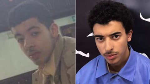 Hashim Ramadan Abu Qassem al-Abedi, right, brother of bomber Salman Abedi, left, was arrested Tuesday in Libya.