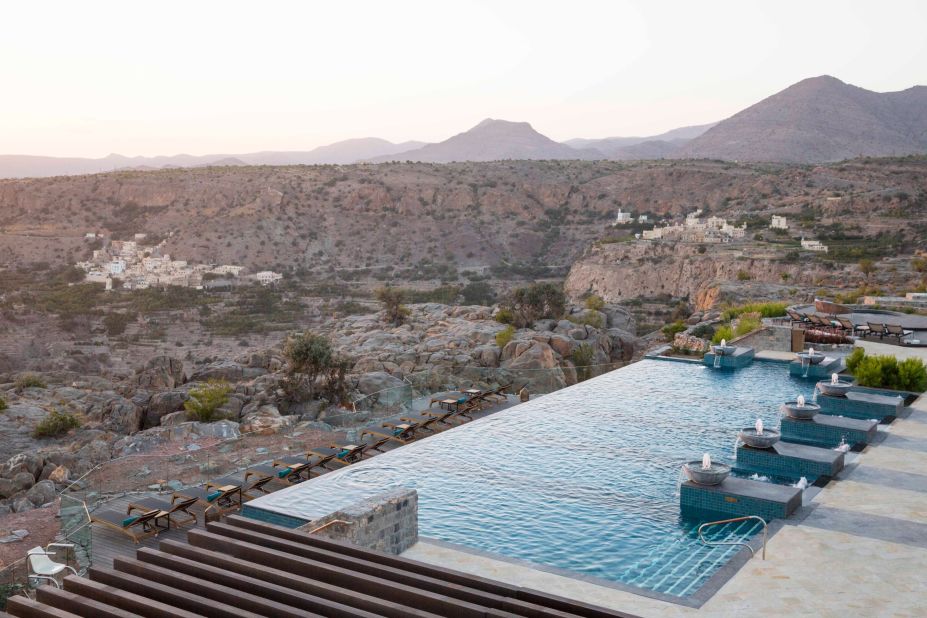 <strong>Anantara Al Jabal Al Akhdar, Oman: </strong>At 2,000 meters above sea level, the hotel is built on the edge of Oman's Green Mountain. A cliffside infinity pool is the highlight of an extensive fitness suite.