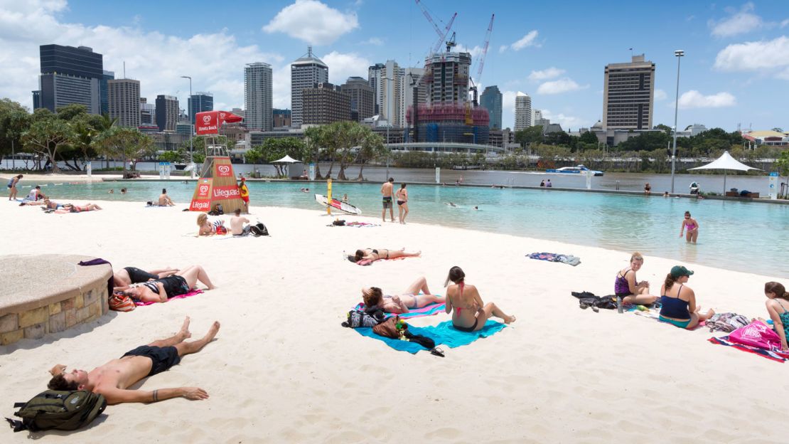 Street's Beach -- an artificial lagoon-style swimming pool in South Bank, Brisbane.