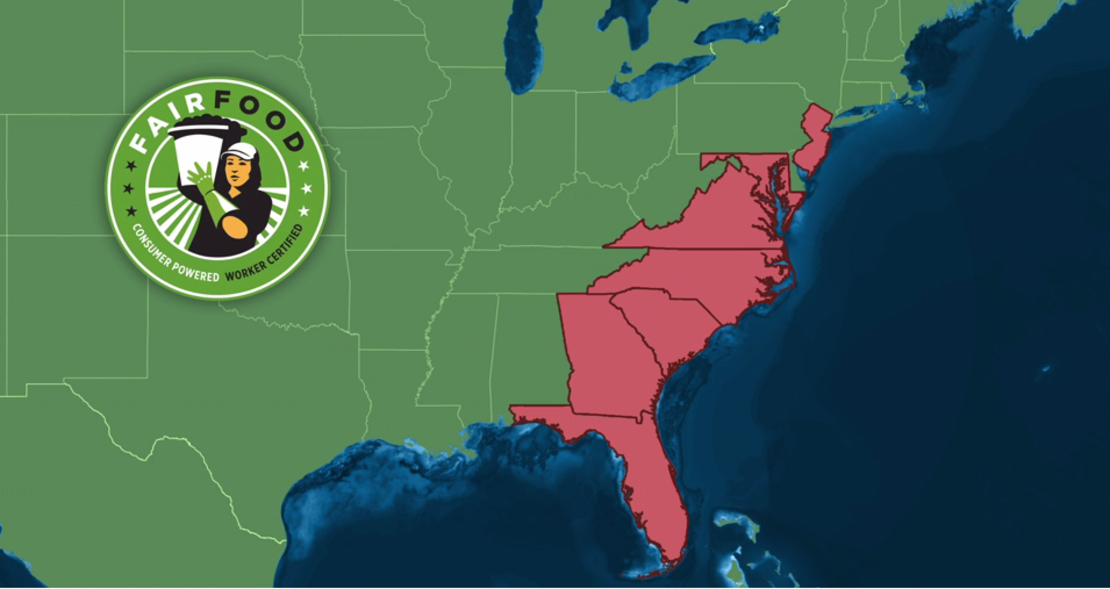 The Fair Food Program operates in Florida, Georgia, South Carolina, North Carolina, Maryland, Virginia and New Jersey.