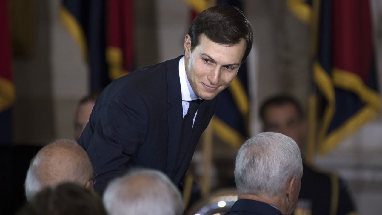 Jared Kushner arrives for the annual Days of Remembrance Holocaust ceremony in the Capitol Rotunda on April 25, 2017.