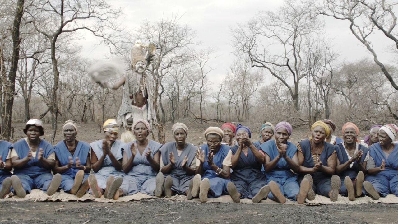 Women accused of witchcraft seen in a camp in "I Am Not A Witch." Nyoni interviewed many women in Ghana and Zambia about their experiences, with some featuring in the film.