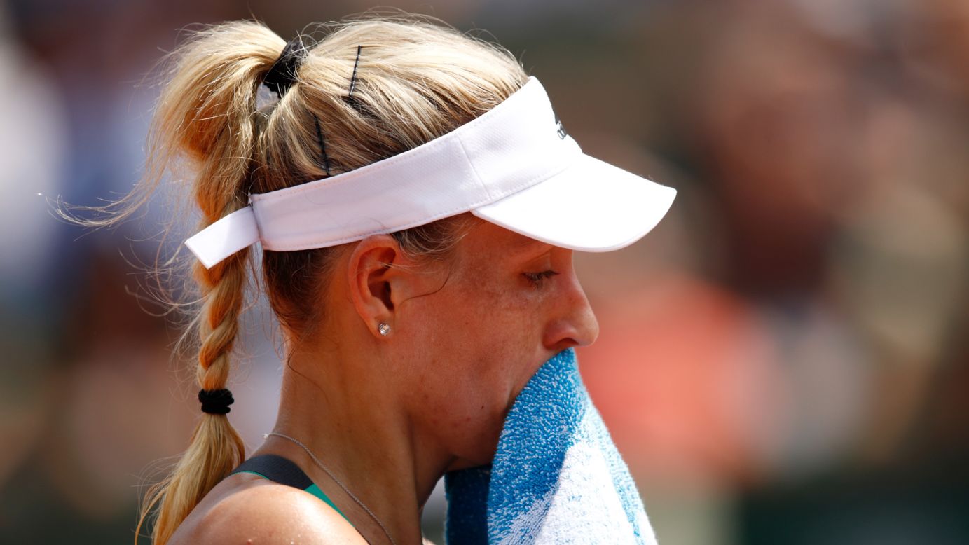 Angelique Kerber, the world's No. 1 tennis player, reacts during her French Open match against Ekaterina Makarova on Sunday, May 28. <a href="http://www.cnn.com/2017/05/28/tennis/angelique-kerber-french-open-ekaterina-makarova/" target="_blank">Kerber lost 6-2, 6-2,</a> becoming the first top-seeded woman ever to lose in the tournament's first round.