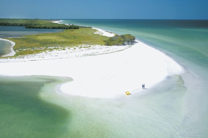 <strong>7. Caladesi Island State Park, Dunedin, Florida:</strong> Visitors can reach the crystalline quartz sand beach via a long walk north from Clearwater Beach, or sail there by pedestrian ferry boat or private boat. 