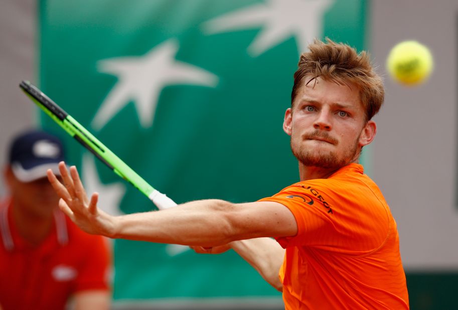 Belgian No. 1 David Goffin eased past Frenchman Paul-Henri Mathieu 6-2 6-2 6-2 on Court 1.<br />