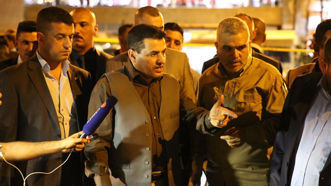 Iraq's Interior Minister speaks to the media in the wake of the attack.