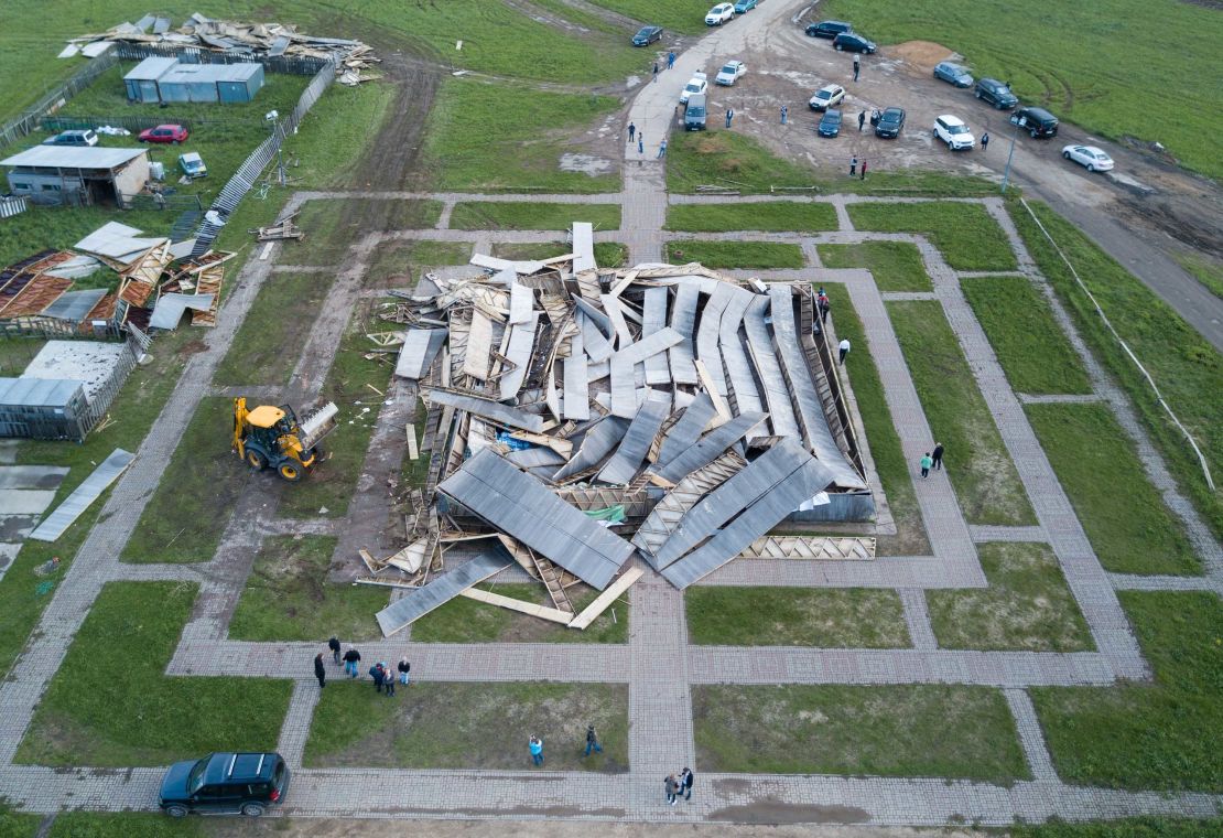 Alexander Golod's pyramid in Istrinsky District, Moscow Region, was destroyed by the storm.