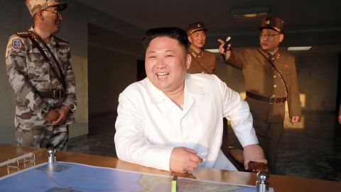 This photo released by North Korea's official Korean Central News Agency on May 30, 2017 claims to shows North Korean leader Kim Jong-Un inspecting a test-fire of a ballistic missile at an undisclosed location in North Korea.