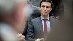 WASHINGTON, DC - FEBRUARY 7:  (AFP OUT) Jared Kushner, senior White House adviser, listens during a county sheriff listening session with U.S. President Donald Trump, not pictured, in the Roosevelt Room of the White House on February 7, 2017 in Washington, DC. The Trump administration will return to court Tuesday to argue it has broad authority over national security and to demand reinstatement of a travel ban on seven Muslim-majority countries that stranded refugees and triggered protests. (Photo by Andrew Harrer/Pool/Getty Images)