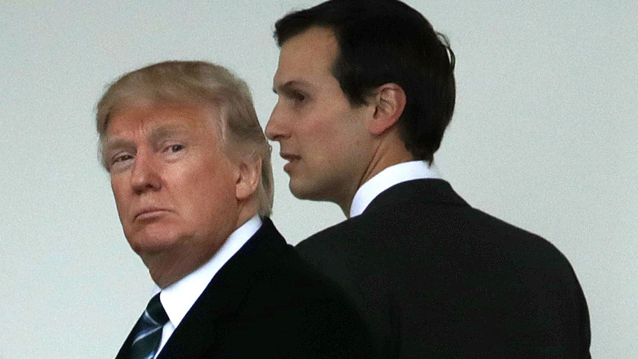 WASHINGTON, DC - MARCH 17:  U.S. President Donald Trump (C) walks along the West Wing colonnade with his daughter Ivanka Trump (L) and his son-in-law and Senior Advisor to the President for Strategic Planning Jared Kushner before he departs the White House March 17, 2017 in Washington, DC. The first family is scheduled to spend the weekend at their Mar-a-Lago Club in Palm Beach, Florida.  (Photo by Chip Somodevilla/Getty Images)