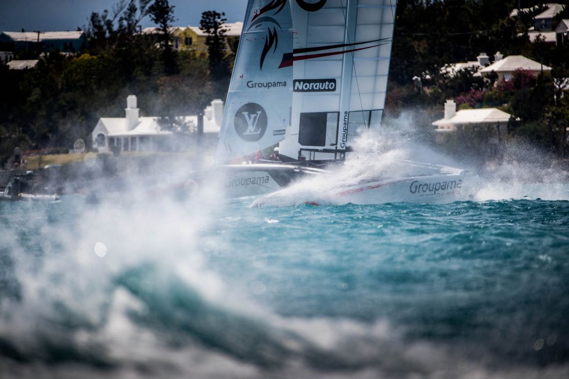 <strong>Groupama Team France: </strong>"A windy day on the Great Sound, Bermuda as training gets really intense two weeks before the America's Cup qualifiers begin"<strong> -- </strong>Eloi Stichelbaut.<strong> </strong>