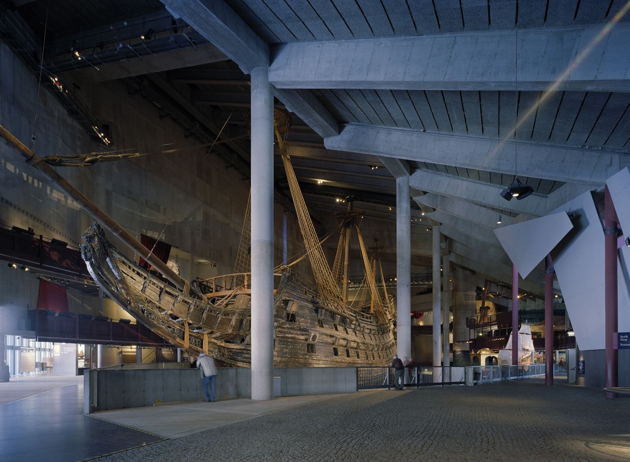 Vasa, a 17th-century Swedish warship, is Stockholm's most famous boat. 