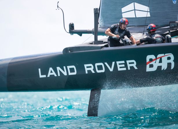 An invasion of 200,000 fans is expected for the event, with many boarding on cruise ships. Here, the Land Rover BAR team, skippered by Ben Ainslie, takes to the water.