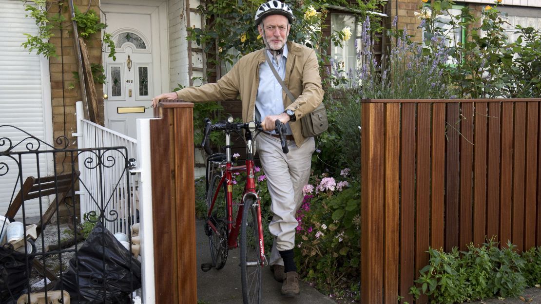 Corbyn at his home in London in last year. 