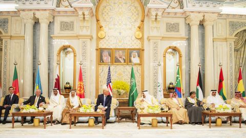 Trump meets leaders from Oman, Bahrain, Kuwait and Saudi Arabia at the US Gulf Summit in Riyadh in May, 2017.