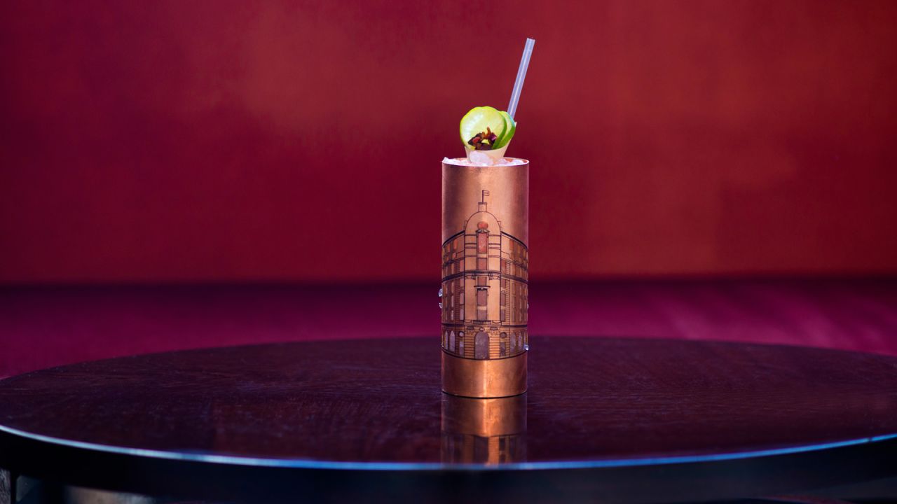 <strong>Aldwych Mule:</strong> The menu is divided by flavors into light Comedies, zingy Satires and so forth. The Aldwych Mule, with rich notes of berries and sticky jam, is inspired by "Is He Dead?" 