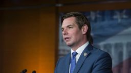 WASHINGTON, DC - APRIL 05:  Rep. Eric Swalwell (D-CA) speaks at a news conference with Rep. Eliot Engel (D-NY) discussing new legislation on U.S. policy toward Russia April 5, 2017 on Capitol Hill in Washington, DC.