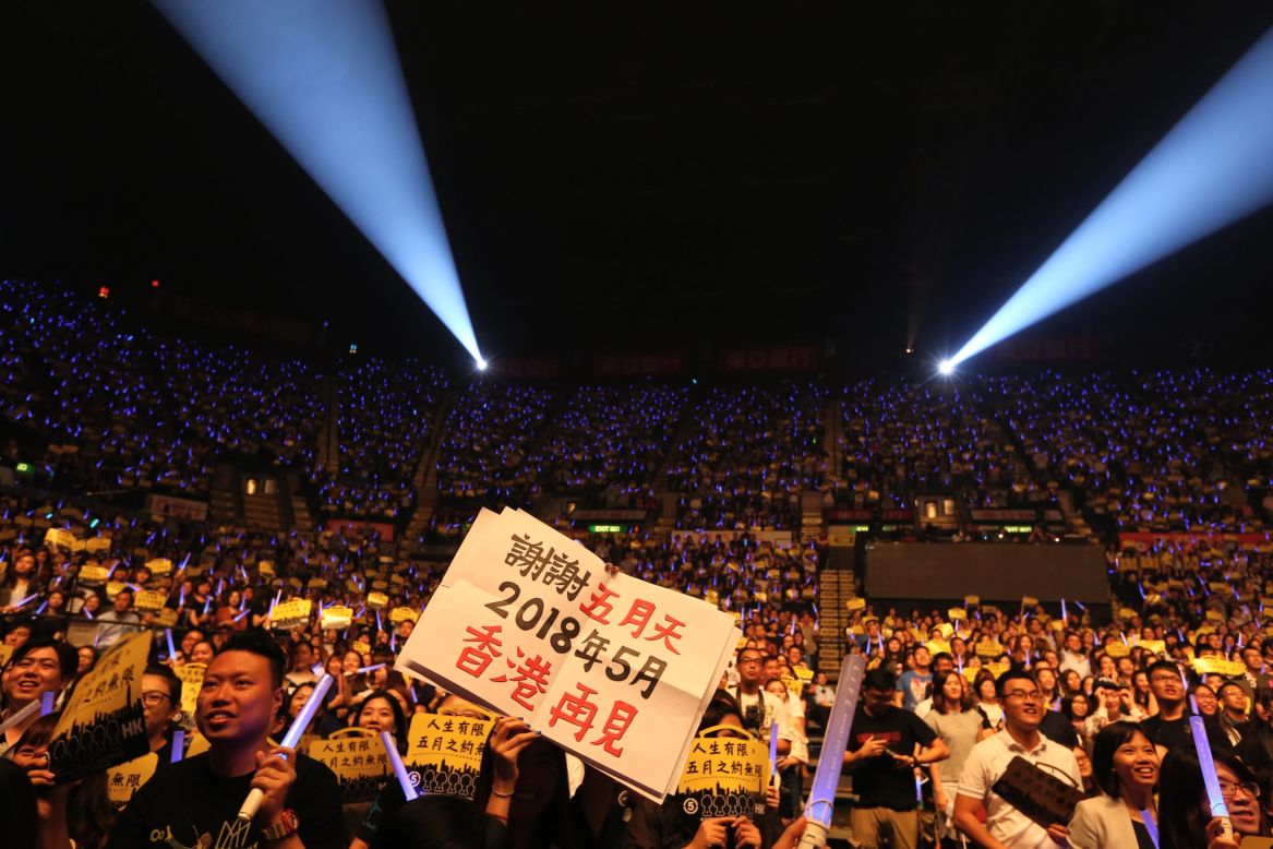 Fans at the Mayday concert in Hong Kong