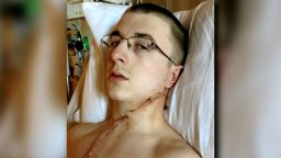 Portland train stabbing victim Micah Fletcher in the hospital