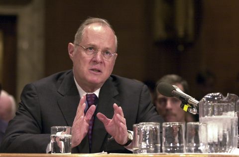 Kennedy speaks during a Senate subcommittee hearing in 2002.