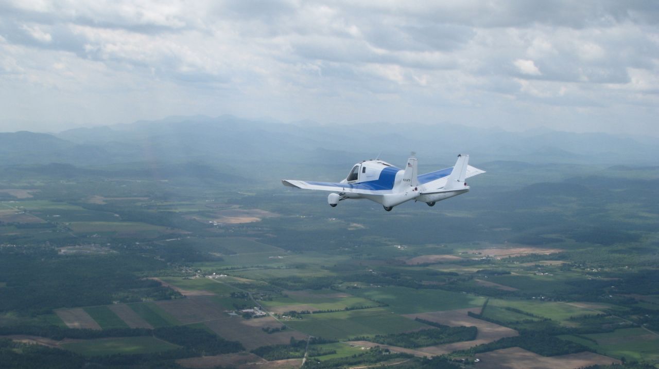 Founded by five MIT graduates in 2006, US start-up Terrafugia has two flying car offerings. The Transition, pictured here, operates much like a light sport aircraft in the air and as a typical car on the ground. It was unveiled in 2009 and a 2019 first delivery is expected. Terrafugia is currently taking reservations, with a $10,000 deposit.