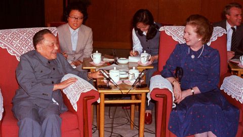 Thatcher and Chinese paramount leader Deng Xiaoping in Beijing's Great Hall of the People in September 1982.