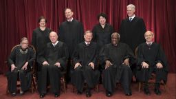 The justices of the U.S. Supreme Court gather for an official group portrait to include new Associate Justice Neil Gorsuch, top row, far right, Thursday. June 1, 2017, at the Supreme Court Building in Washington. Seated, from left are, Associate Justice Ruth Bader Ginsburg, Associate Justice Anthony Kennedy, Chief Justice John Roberts, Associate Justice Clarence Thomas, and Associate Justice Stephen Breyer. Standing, from left are, Associate Justice Elena Kagan, Associate Justice Samuel Alito Jr., Associate Justice Sonia Sotomayor, and Associate Justice Neil Gorsuch. 