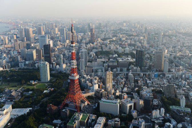 It is followed closely by the Tokyo Tower, which is constructed entirely out of steel. 