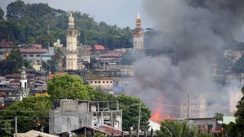 Government forces are conducting regular air strikes on ISIS positions in Marawi.