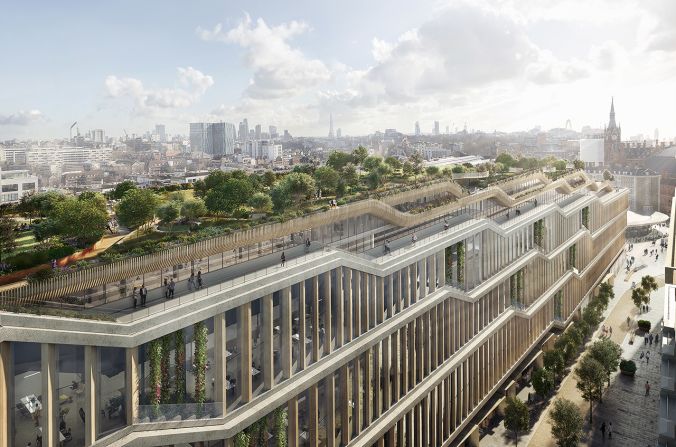 Google has submitted plans to build a new London headquarters, designed by Thomas Heatherwick and Bjarke Ingels. 