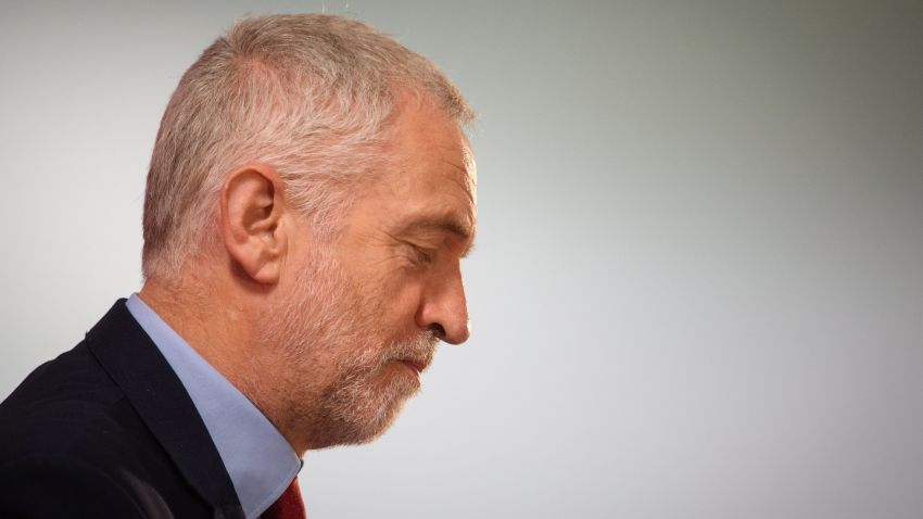 PETERBOROUGH, ENGLAND - MAY 19: Labour leader Jeremy Corbyn speaks to supporters at a rally on May 19, 2017 in Peterborough, England. Britain goes to the polls on June 8 to elect a new parliament in a general election. (Photo by Leon Neal/Getty Images)