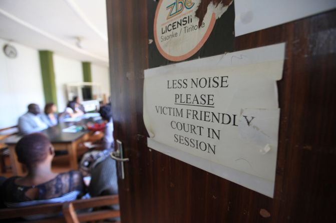 The entrance to a victim-friendly court during the visit to Zimbabwe of UNICEF Goodwill Ambassador Priyanka Chopra. The court is part of a network of specialized courts which UNICEF supports to address the needs of all witnesses deemed as vulnerable during criminal proceedings. They provide a survivor-sensitive environment for girls and boys who are required to attend court and testify against alleged perpetrators of sexual violence. 