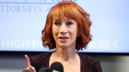 Kathy Griffin  speaks during a press conference at The Bloom Firm on June 2, 2017 in Woodland Hills, California.