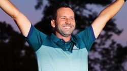AUGUSTA, GA - APRIL 09:  Sergio Garcia of Spain celebrates during the Green Jacket ceremony after he won in a playoff during the final round of the 2017 Masters Tournament at Augusta National Golf Club on April 9, 2017 in Augusta, Georgia.  (Photo by Andrew Redington/Getty Images)