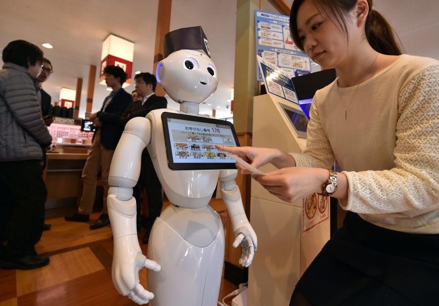 "Pepper" has also been used in Hamazushi, a sushi restaurant chain in Japan. It demonstrated that the robots can handle services like receiving and helping customers to their tables.