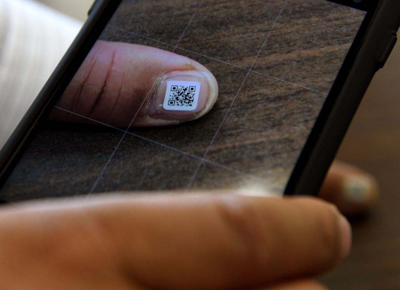 In order to keep track of senior citizens with dementia, Iruma, a Japanese city north of Tokyo, has tagged tagged the fingers and toes of the elderly with scannable barcodes. <br /><br />Each nail sticker carries a unique identity number to help families find loved ones who are prone to getting lost.