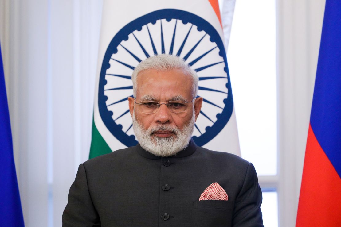Indian Prime Minister Narendra Modi at a signing ceremony in Russia on June 1.